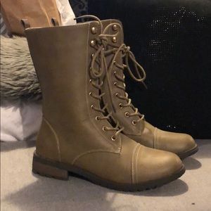 Taupe Combat Boots
